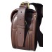 Top grain lichi leather cartridge bag, Dark brown