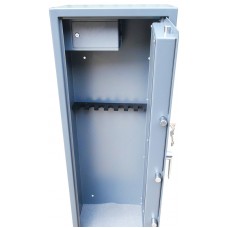 Vault locking 8 gun cabinet with side ammo safe