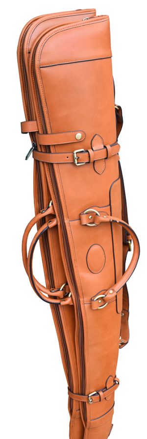 Guardian Tan leather double shotgun case, detachable, Tanned