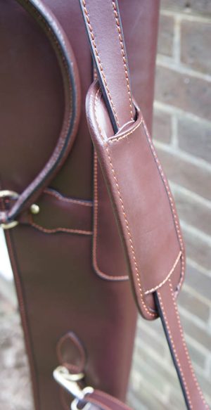 Guardian Dark brown leather double shotgun case, 268SLDB