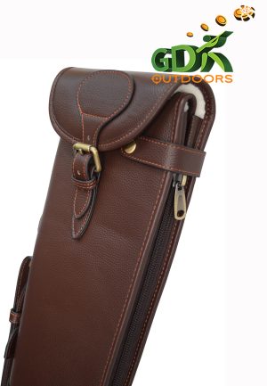 TOP GRAIN LICHI LEATHER SHOTGUN SLIP, 28-32" barrels,51" shotgun slips, dark brown