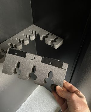 Magnetic 3 Gun rack, foam gun cabinet holder