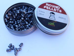 Round .22 (5.5mm airgun pellets, air soft pellets