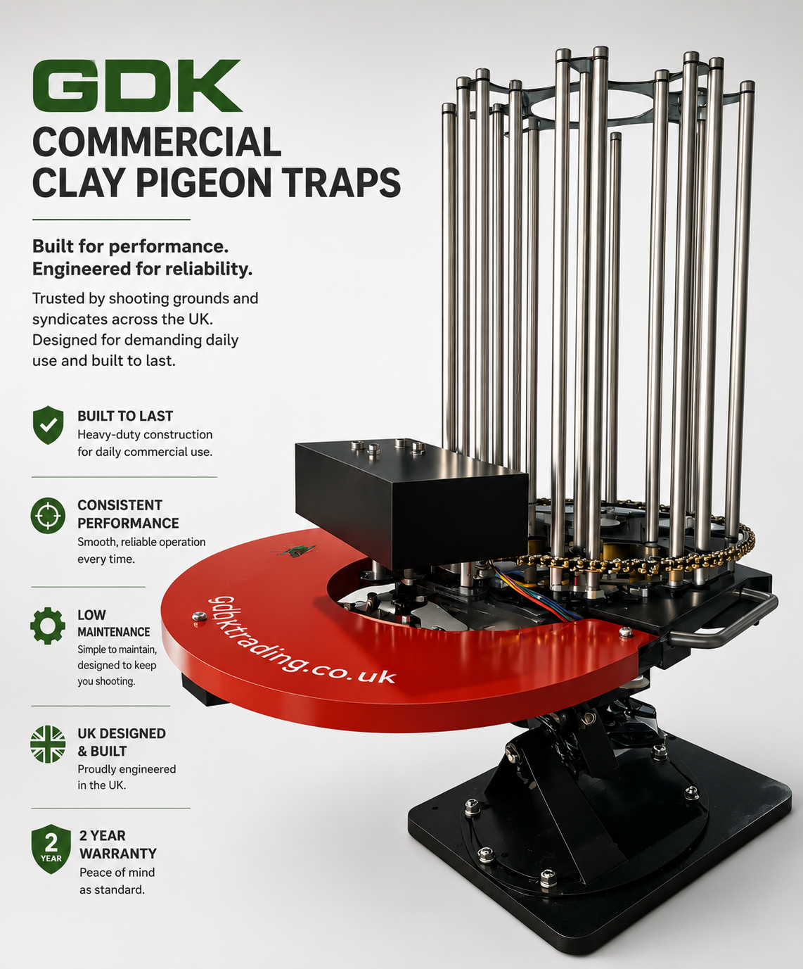 Commercial clay pigeon traps